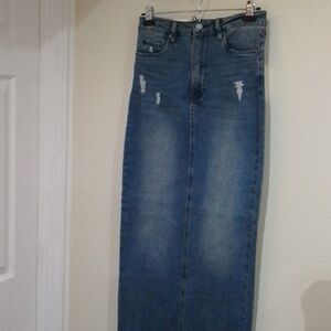 A5 Blank NYC 27 maxi denim skirt with back slit NWT